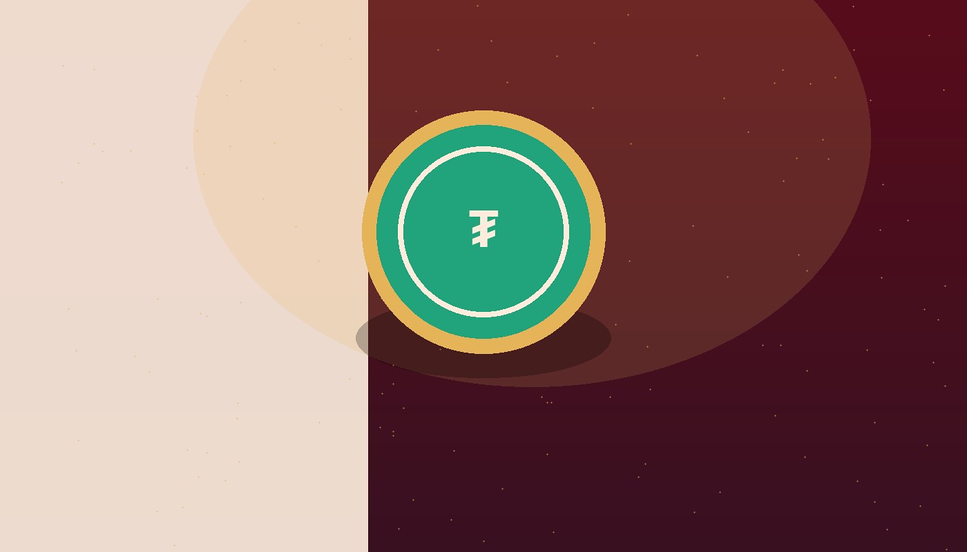 Stacks of coins, pay with USDT